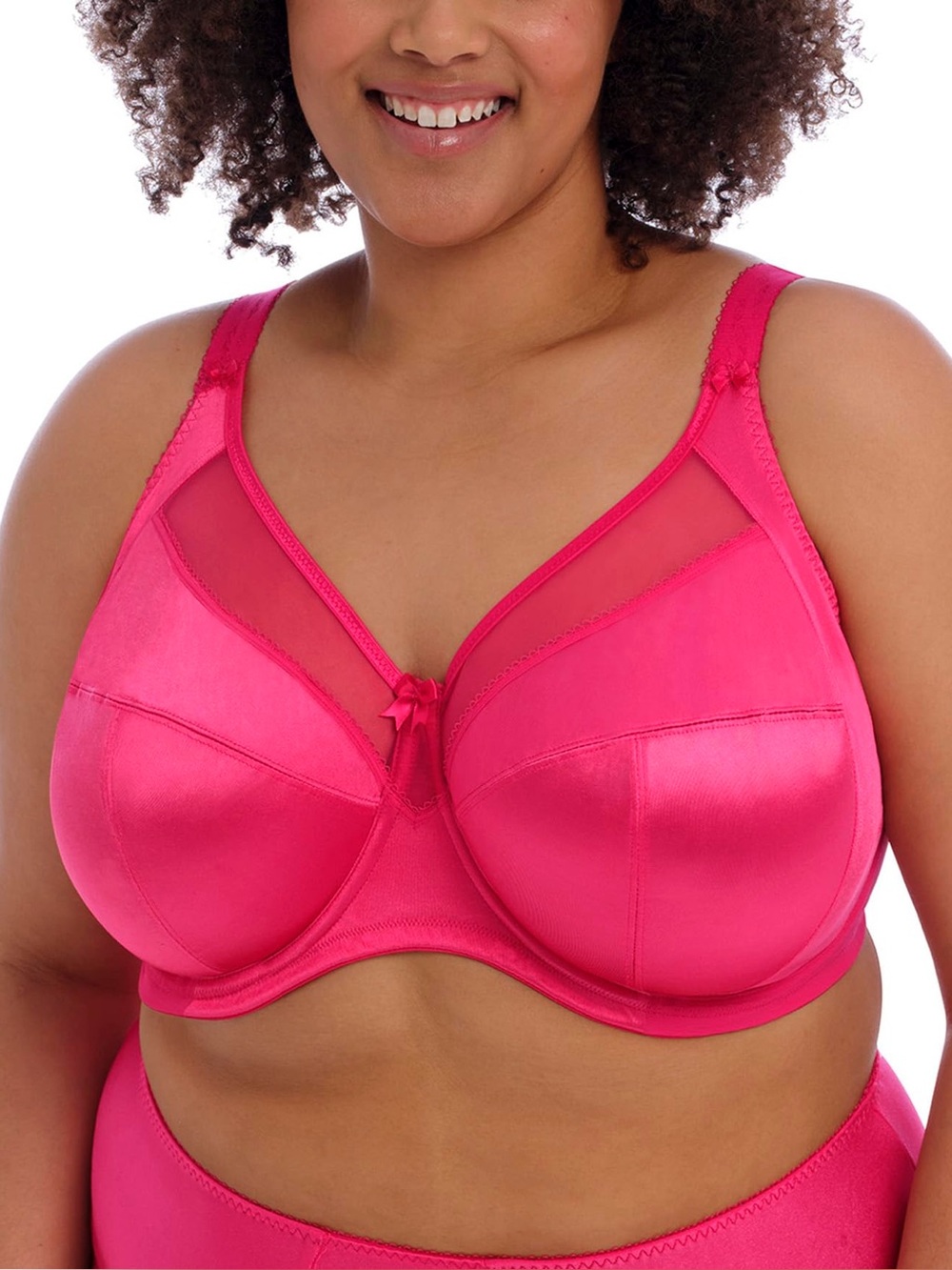 Goddess Keira Underwire Bra Women’s US Size 42DD Red Satin Cups Mesh Trim